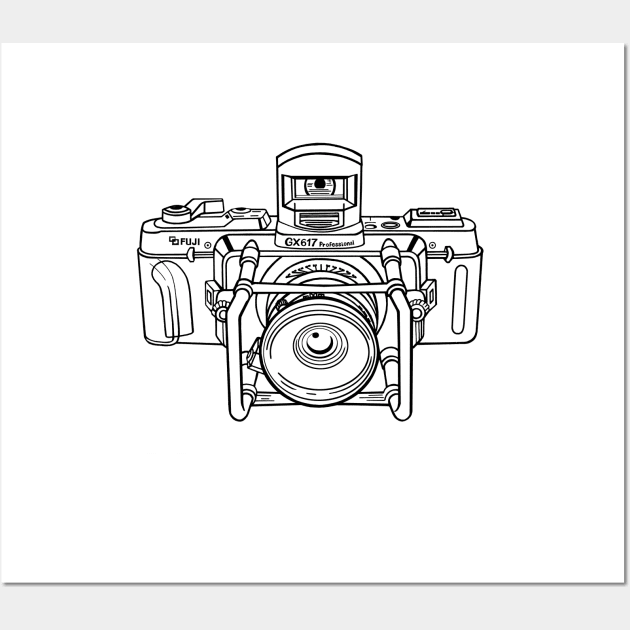 Fuji Camera, Camera Illustration, Fuji GX617, Photographer Wall Art by WhileIWonder